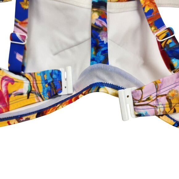 Amoena Womens Floral Underwire Bikini Top With Adjustable Straps - Size 18 US/CA - Picture 8 of 11